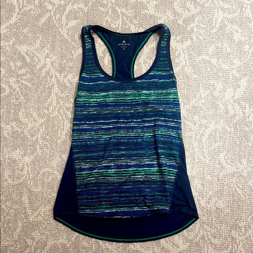 Athleta Women's Striped Tank Top in Blue and Green